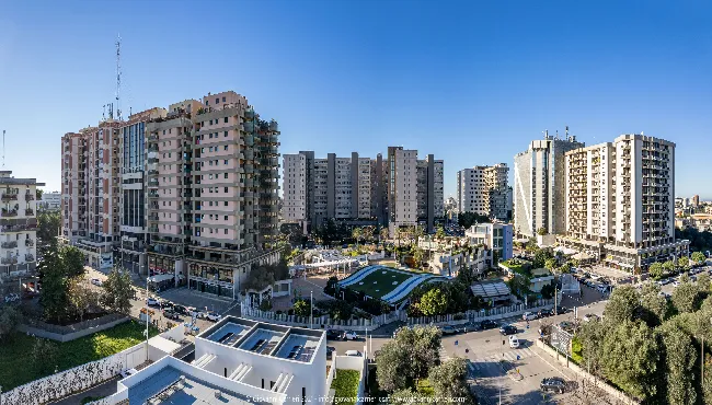 Vista panoramica aerea del quartiere Poggiofranco