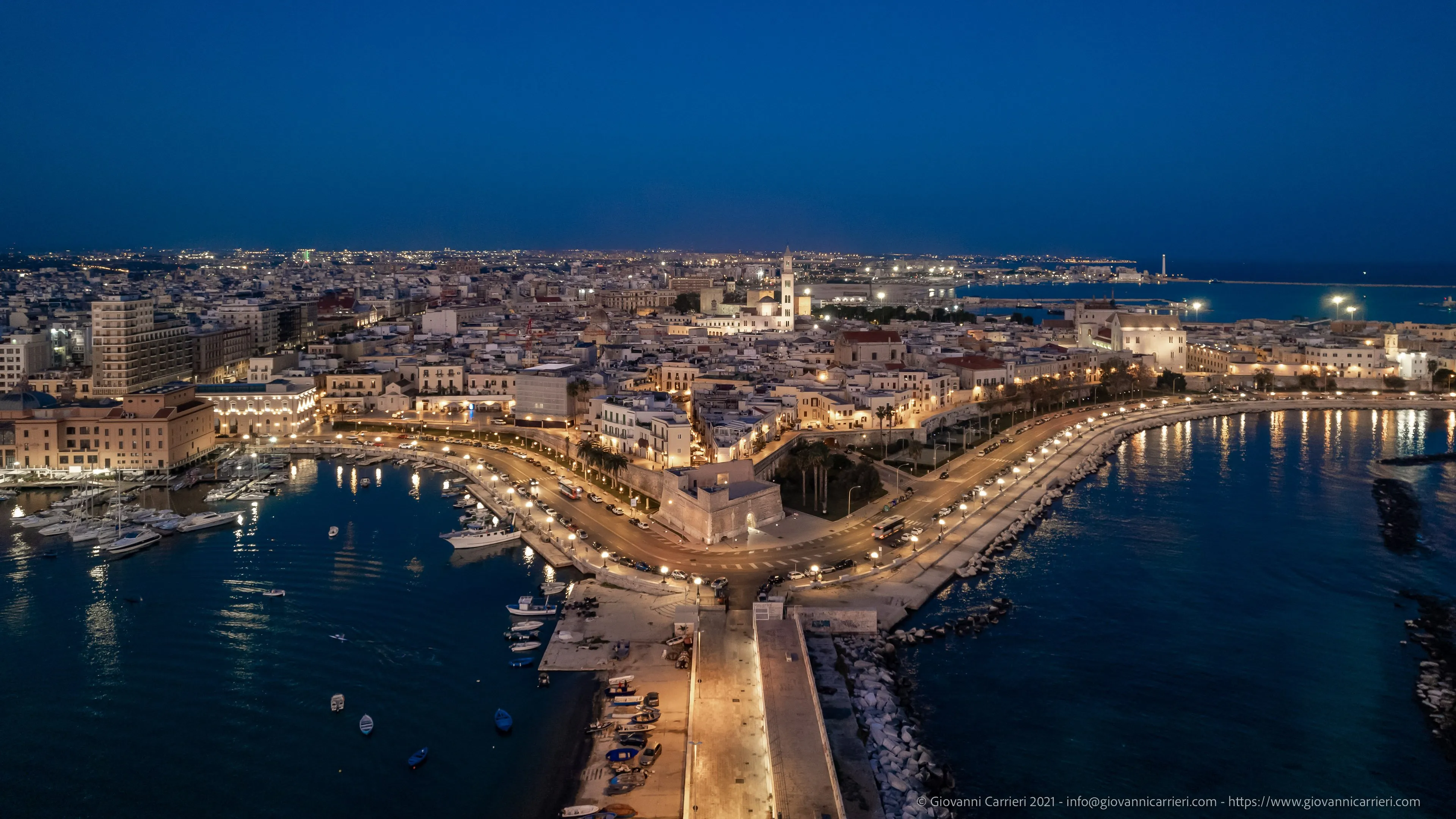 Aerial view of old Bari