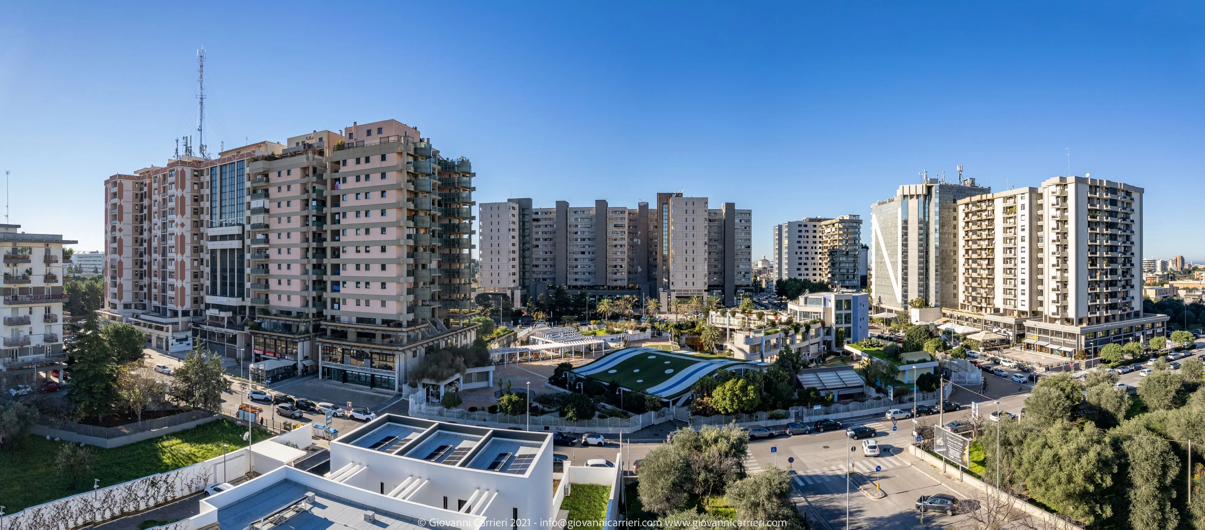 Aerial panoramic view of the Poggiofranco district, Bari
