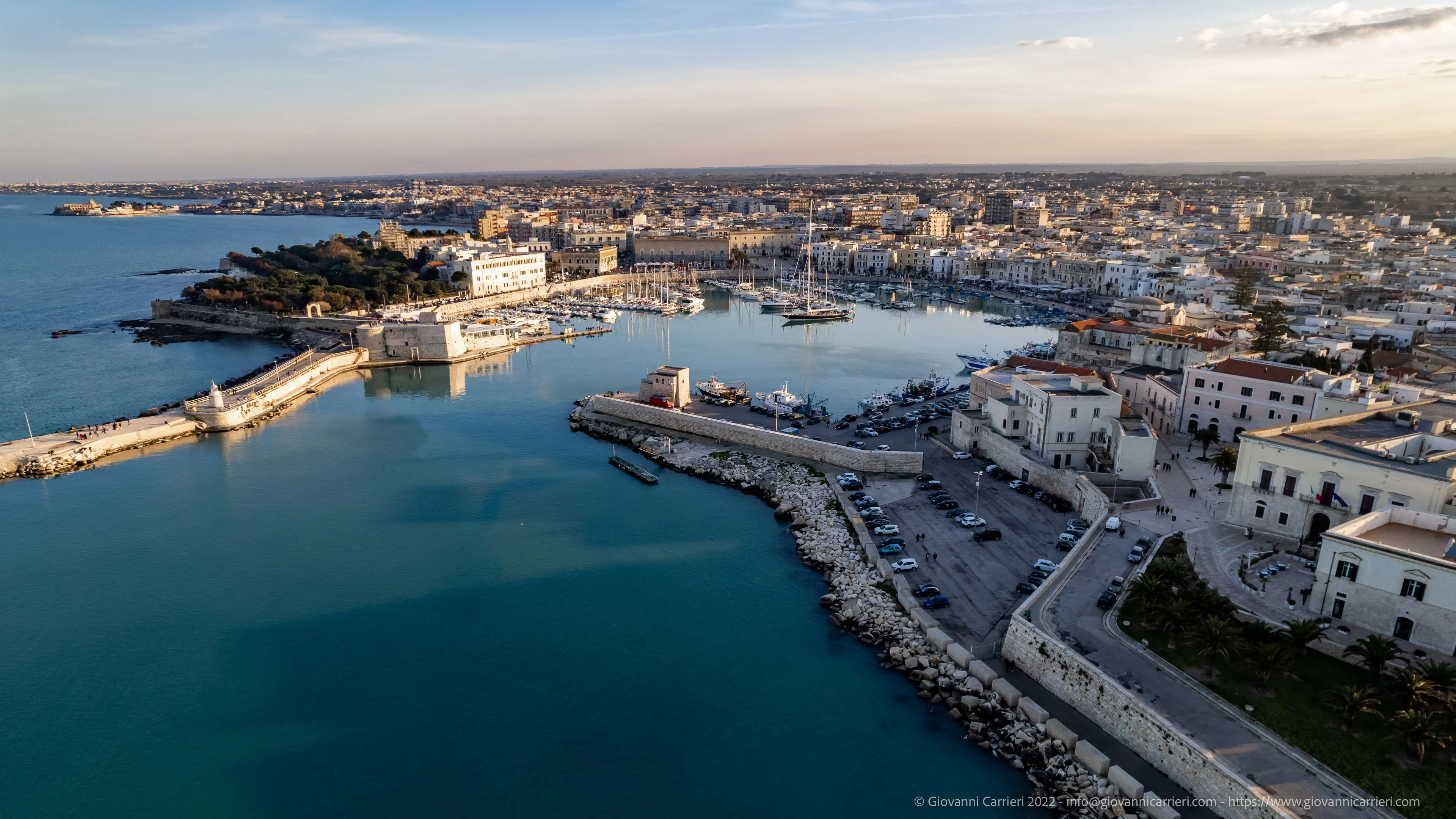 The port of Trani photographed from above