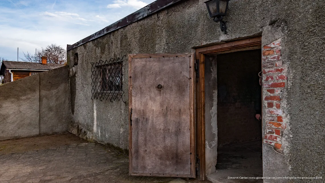 The entry of the gas chamber - Auschwitz