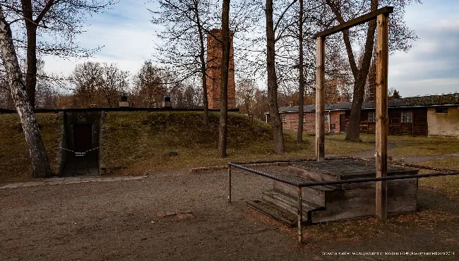 Scaffold and crematorium - Auschwitz