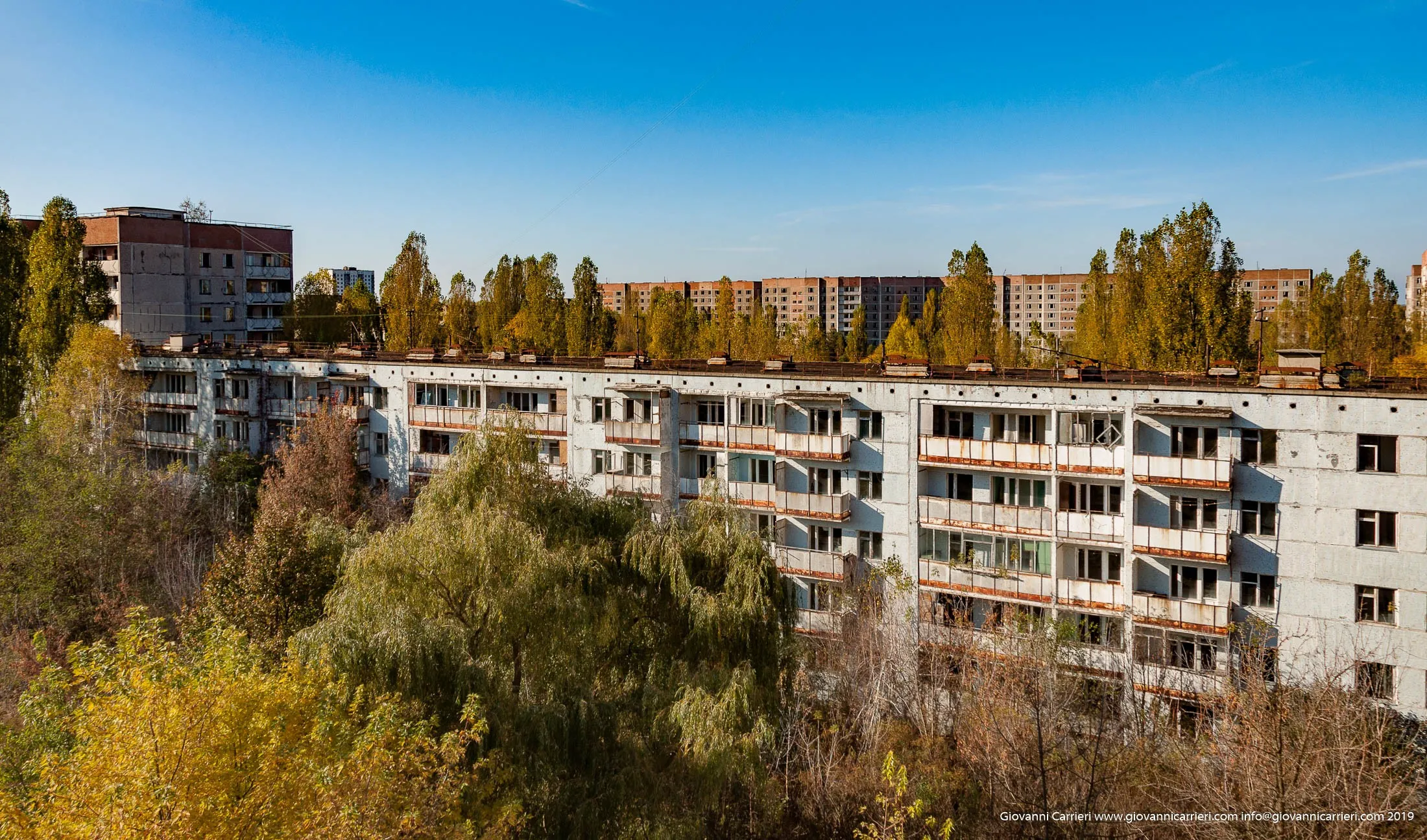Una panoramica della città di Prypjat 