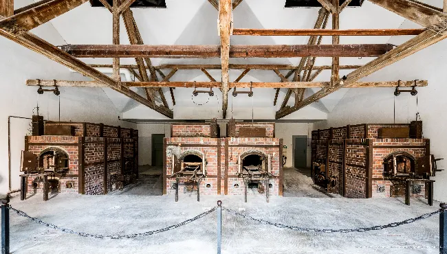 Inside Dachau crematorium 
