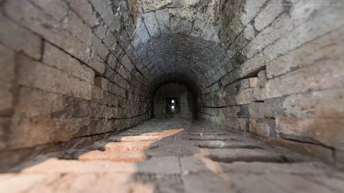 Inner view of the crematorium oven. Mittelbau-Dora