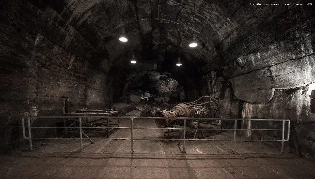 The collapsed bunker destroyed by the allies, Mittelbau-Dora