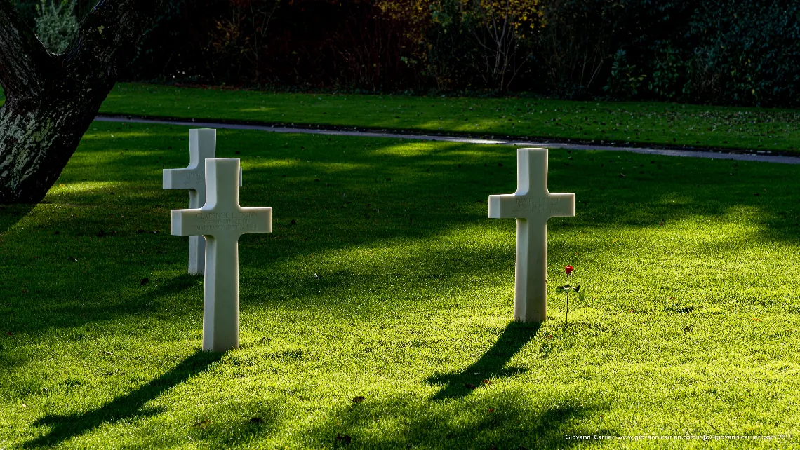 Il cimitero americano in Normandia presso la spiaggia di Omaha 