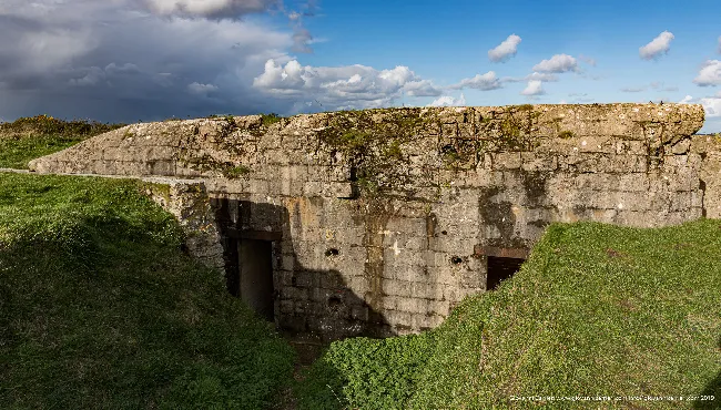 Point du Hoc: holes produced naval artillery in the ground