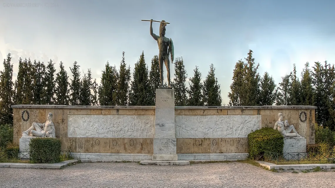 The memorial of the Battle of Thermopylae
