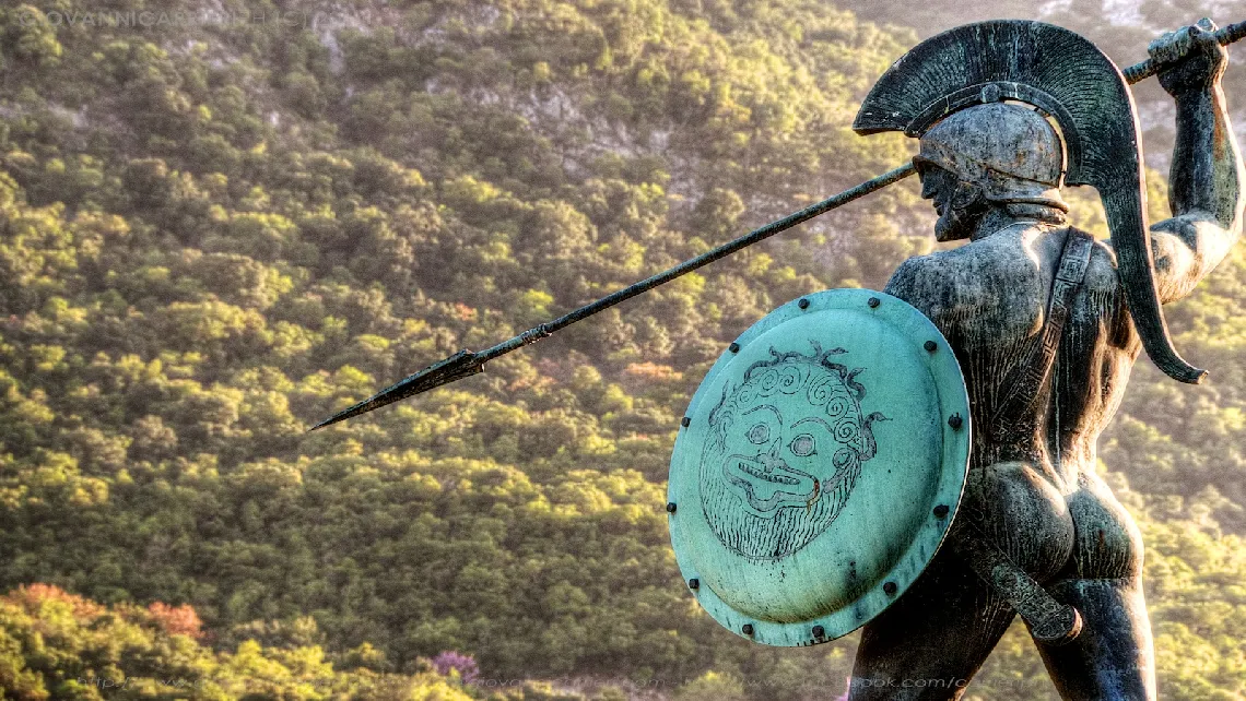 The statue monument of Leonidas at Thermopylae