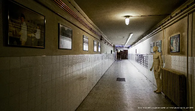 The corridor of the hospital in Vukovar. Here are listed day-to-day died in the hospital.