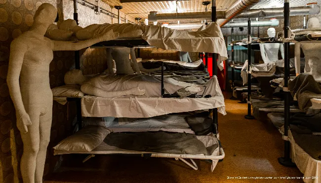 The beds of the patients in the hospital in Vukovar