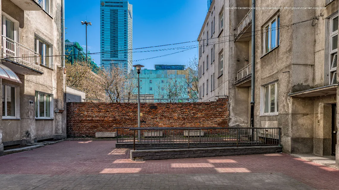 The wall of the Ghetto. Memorial stone