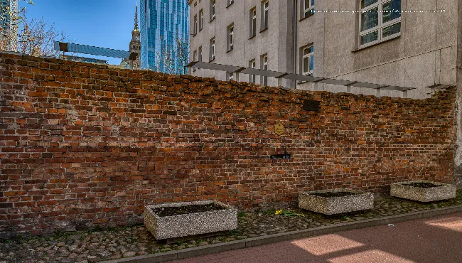 Remains of the perimeter wall of the Warsaw Ghetto