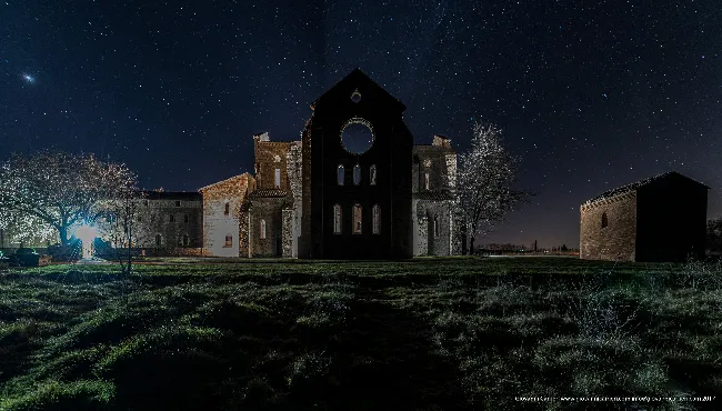 Night view of San Galgano abbey