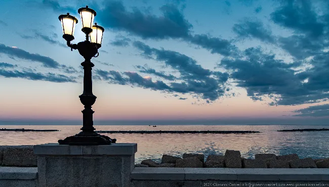The streetlight on seafront, Bari