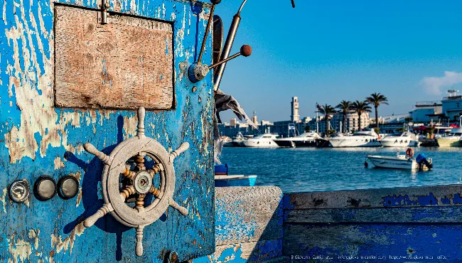 The abandoned wrecks on the waterfront of Bari