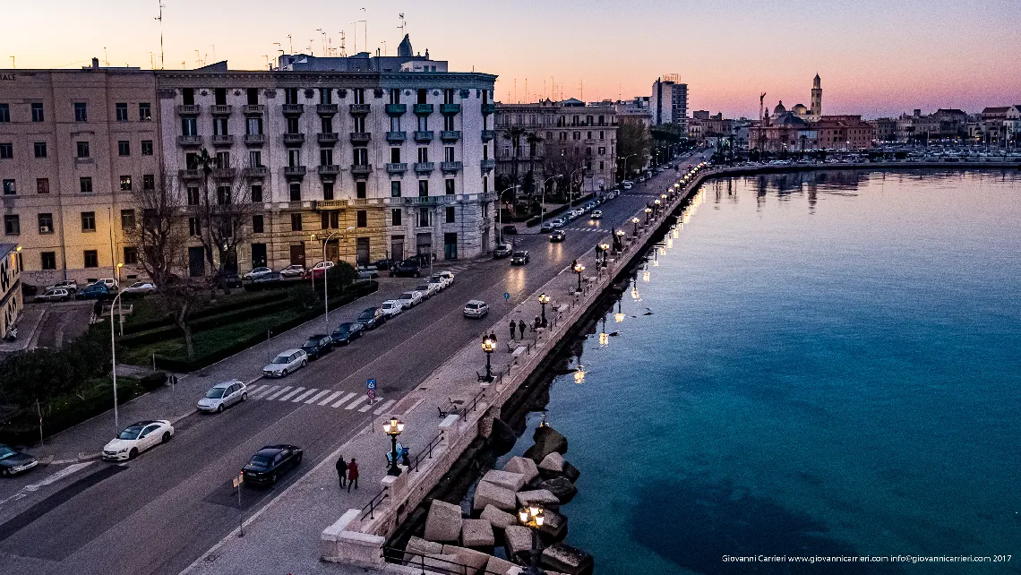 Waterfront seen on street Araldo di Crollalanza - Bari