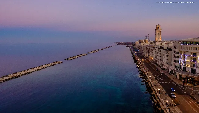 Aerial view of the Nazario Sauro waterfront in Bari