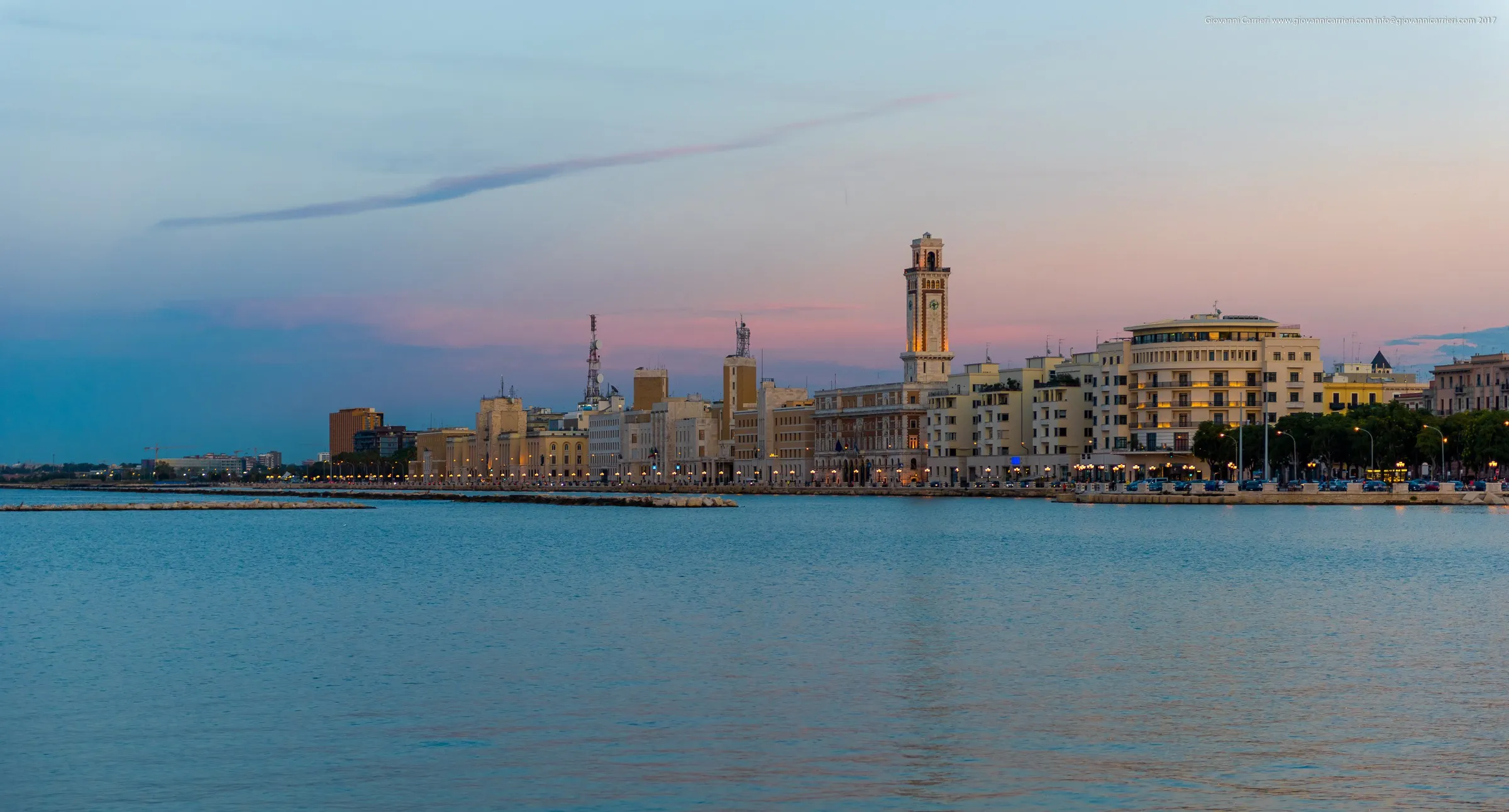 The seaside promenade seen from the pier of St. Nicholas