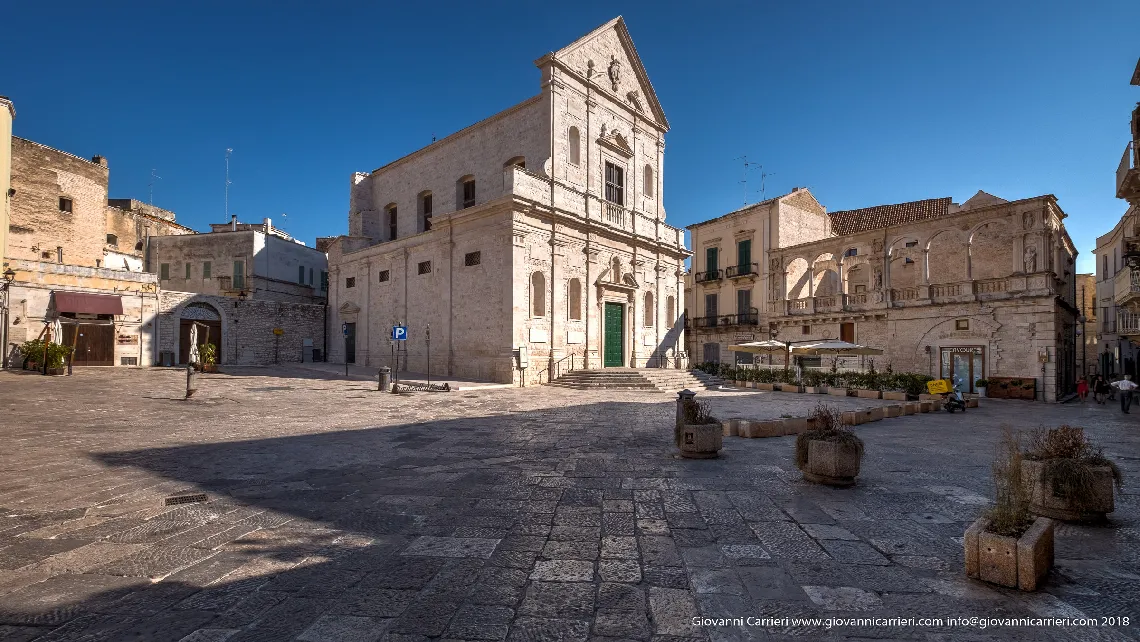 The historical center of Bitonto and the Church of San Gaetano