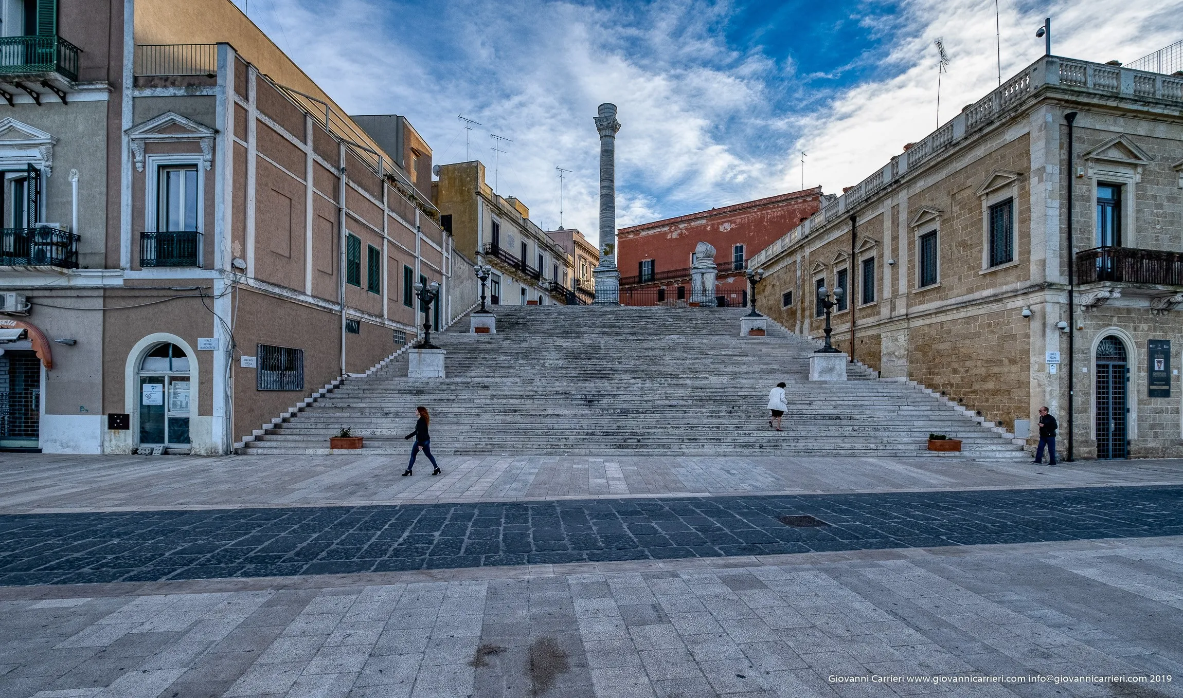 The Roman column marking the end of the ancient Via Appia in Brindisi