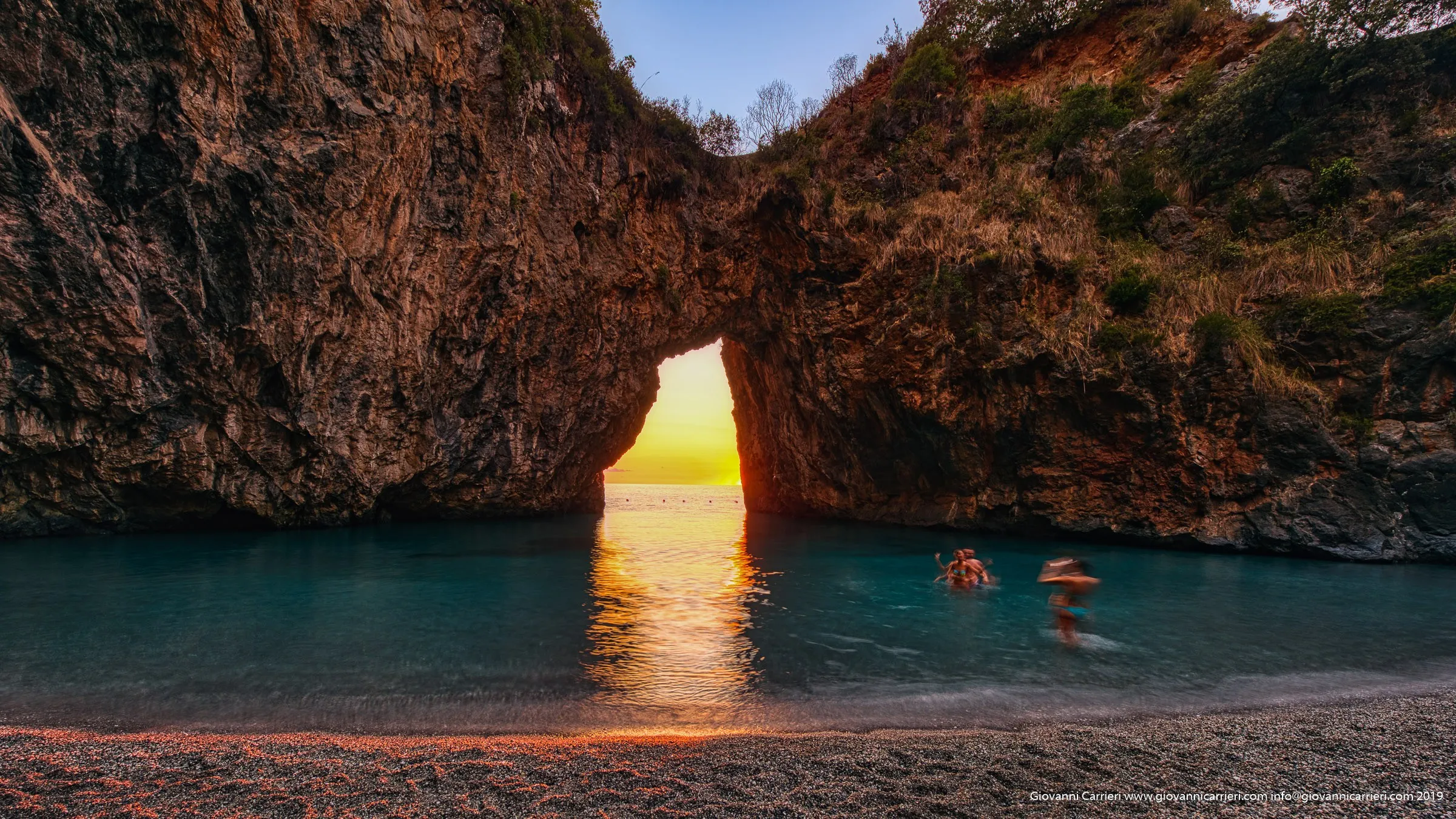 The beach of Arcomagno at sunset