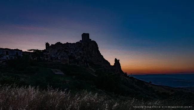 A sunset over old Craco