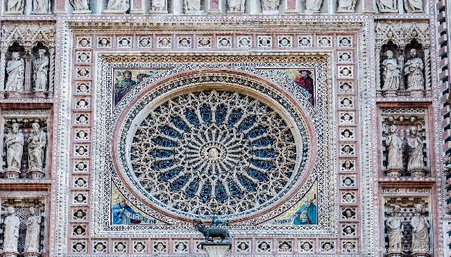 The rose window of the Cathedral of Orvieto