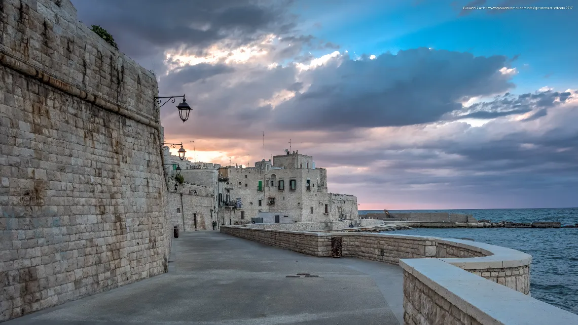 Wall of Giovinazzo on the sea