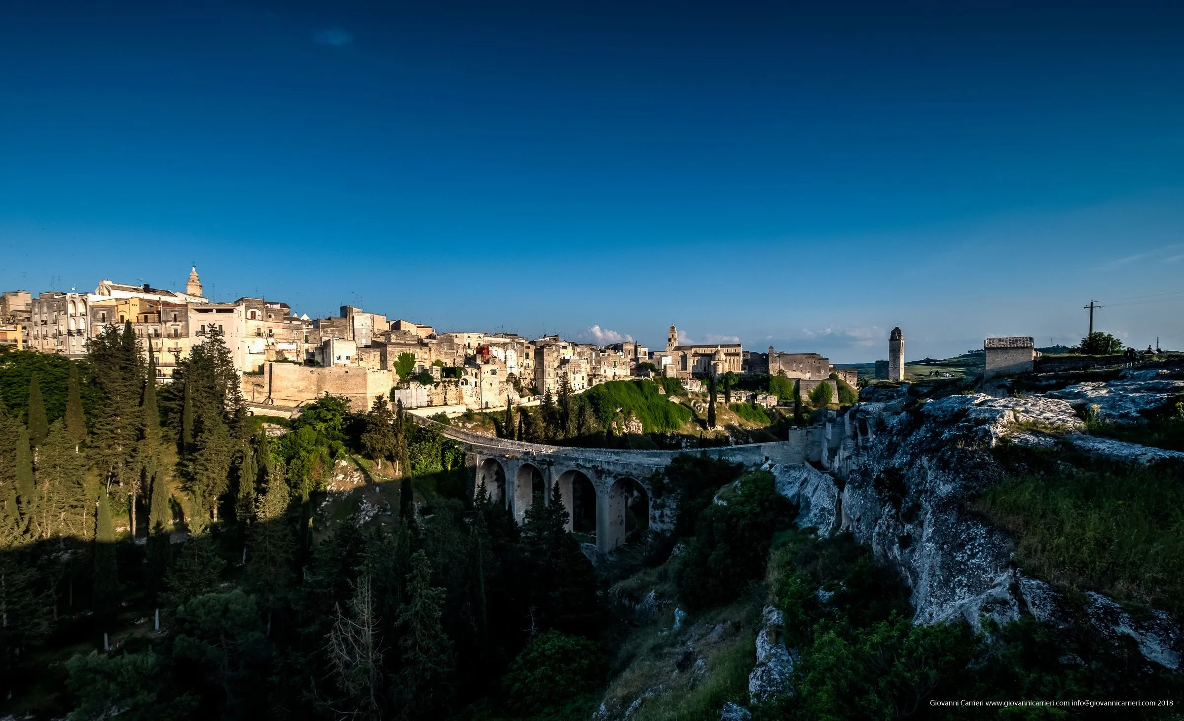 Gravina in Puglia panoramic at sunset