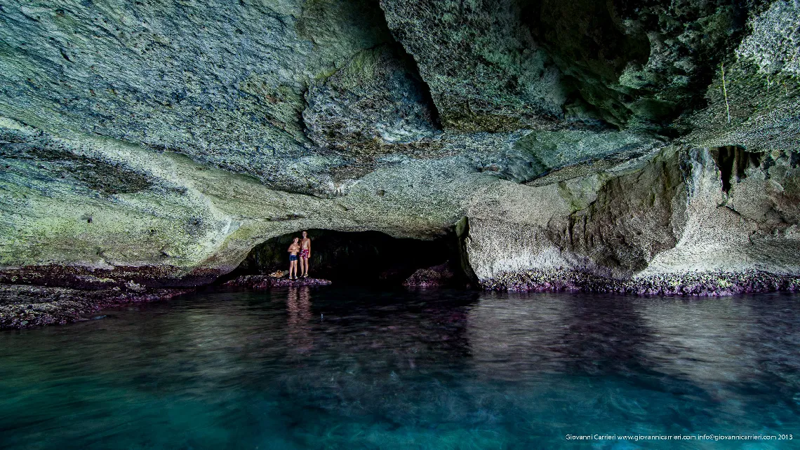 Green Grotto view from outside - Andrano's marine