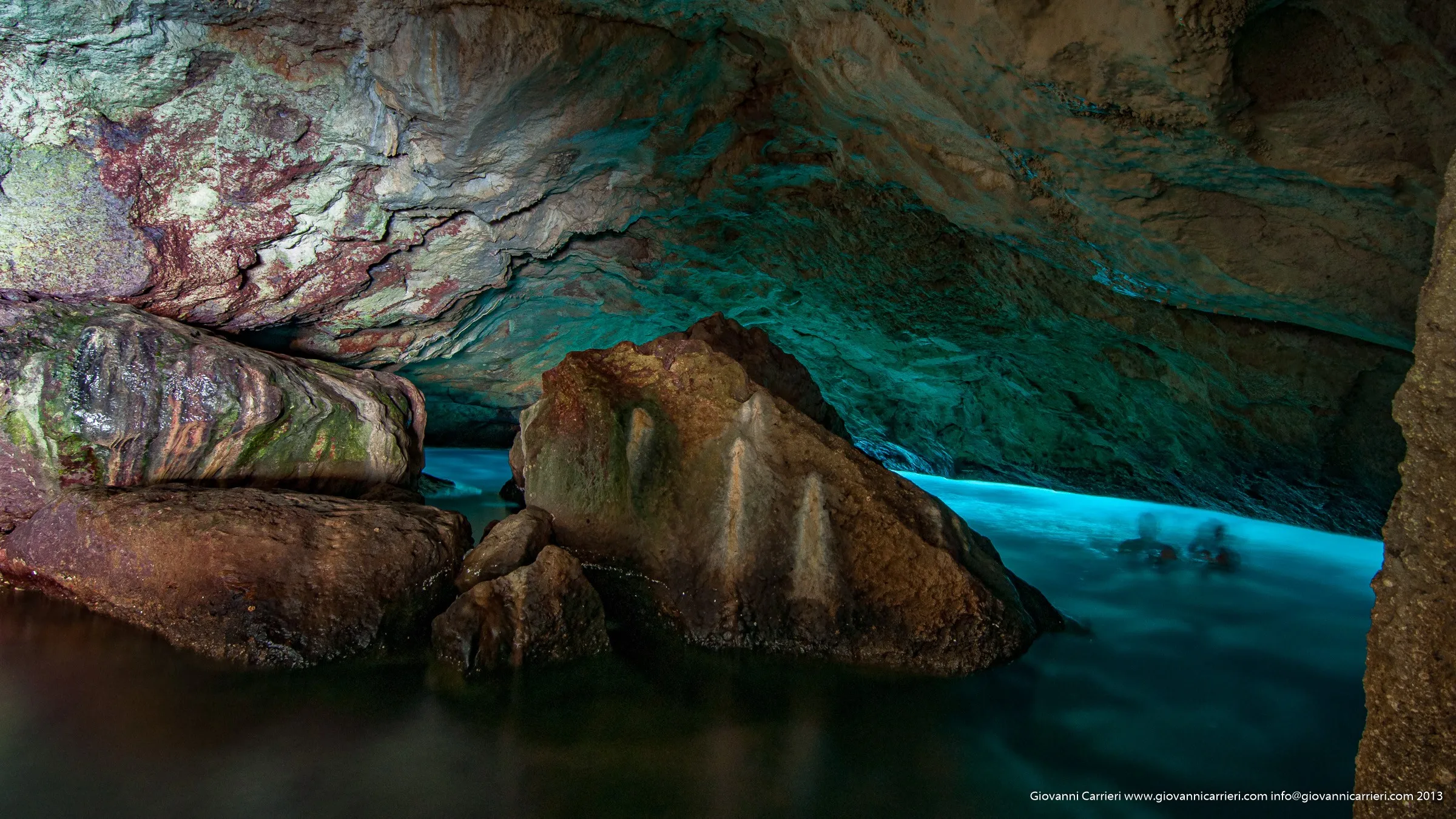 Inside view of the green cave