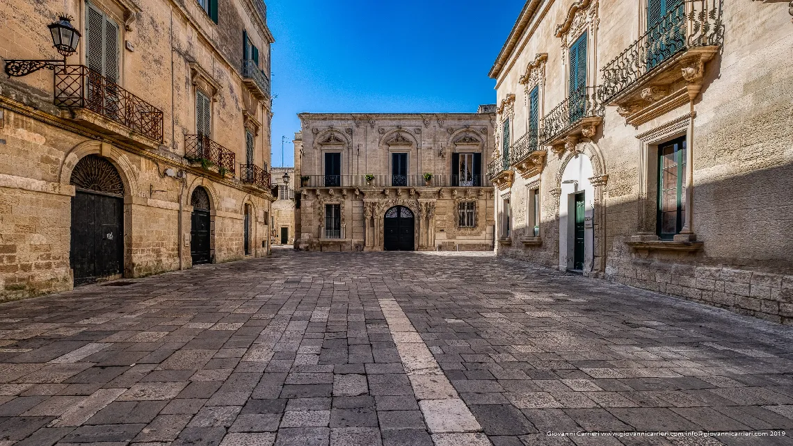 The Ignazio Falconieri square and the Palazzo Falconieri in Lecce