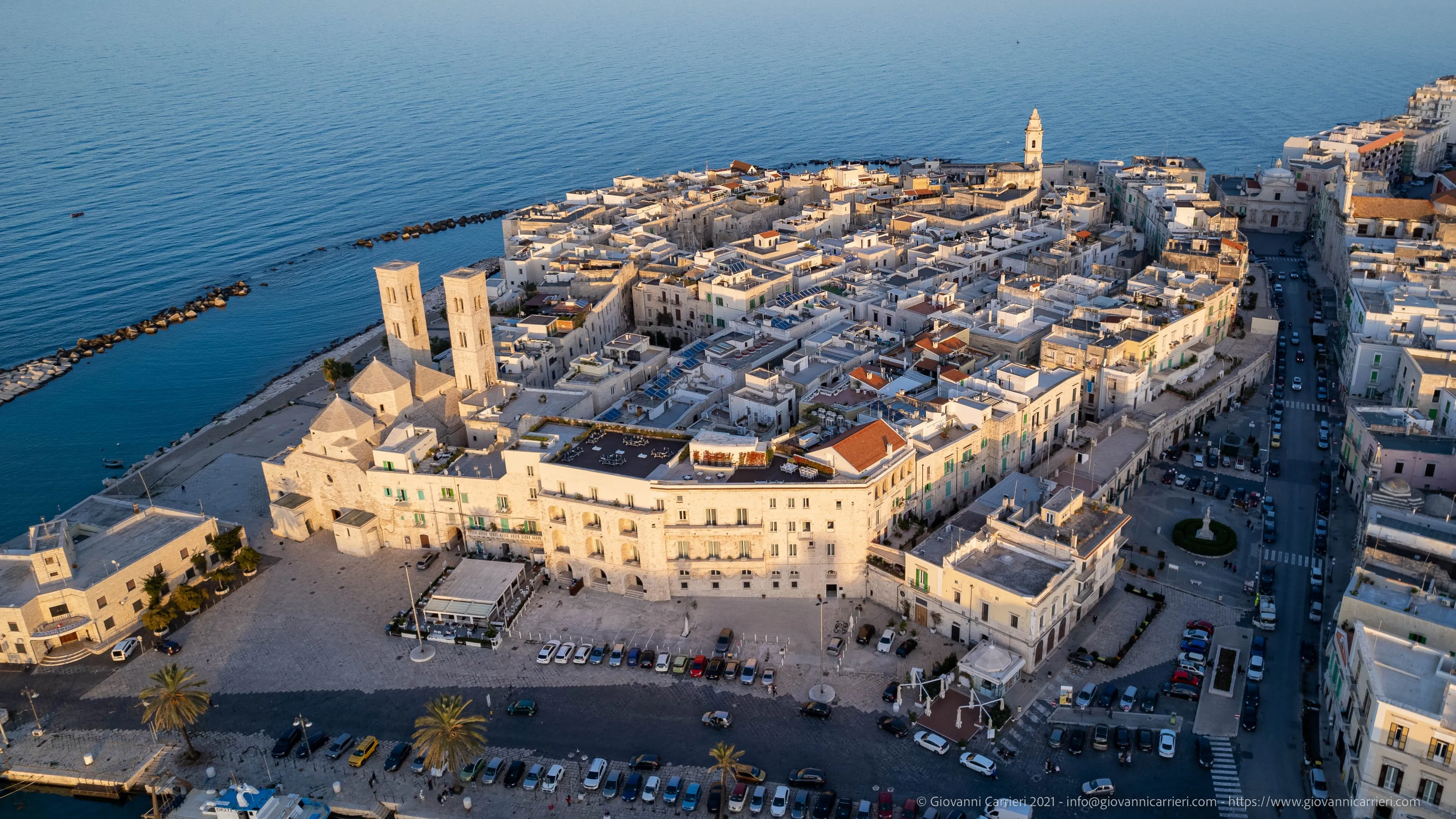 The historic center of Molfetta, aerial view