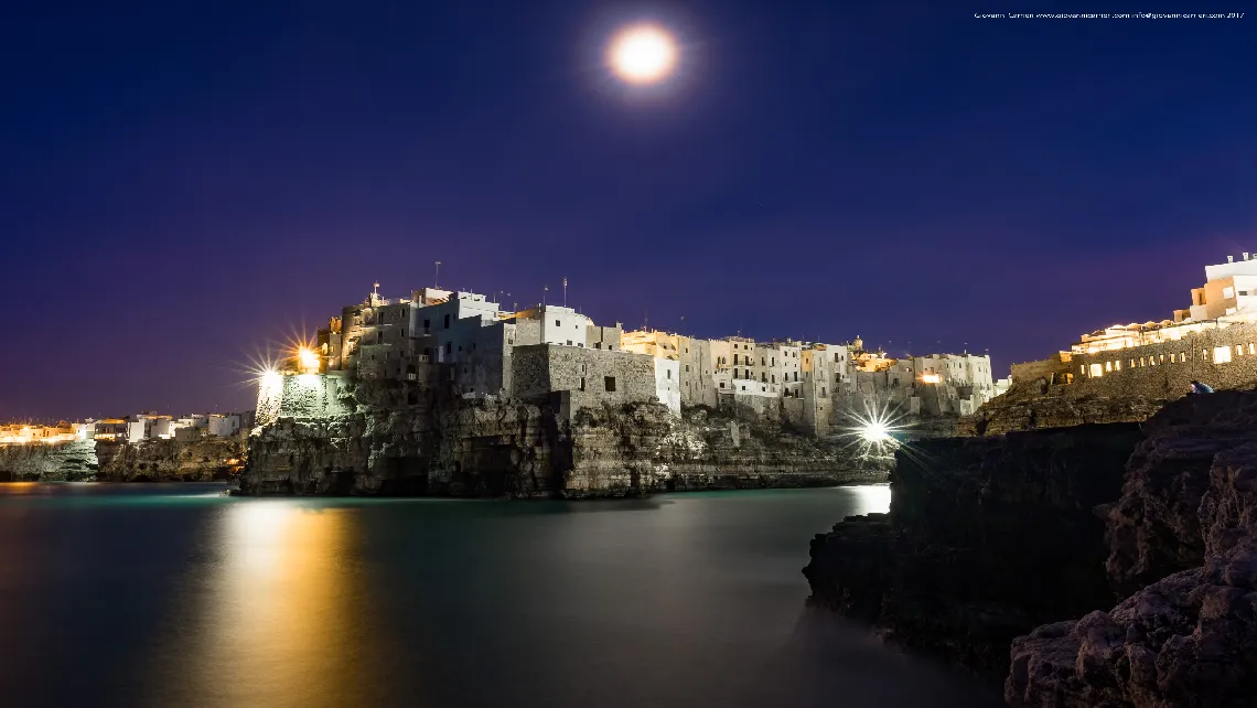 Autumn sunset on Polignano a Mare