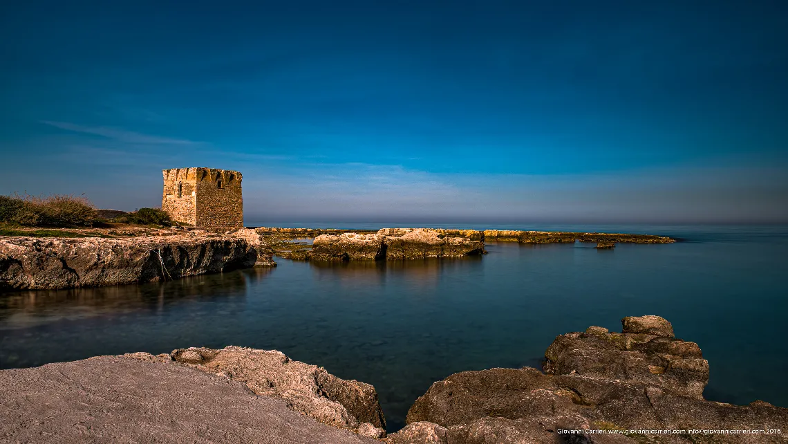 The Saracen tower of Polignano a Mare placed in defense of the abbey of San Vito