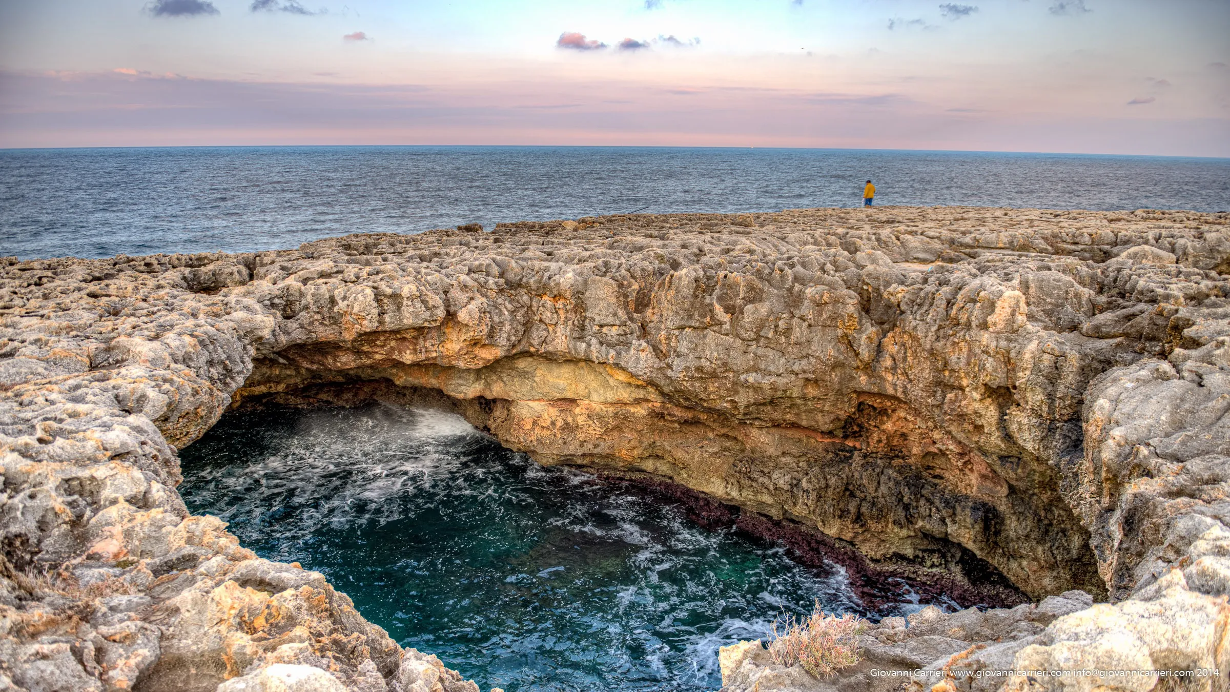 Detail of the cliffs in Polignano a Mare