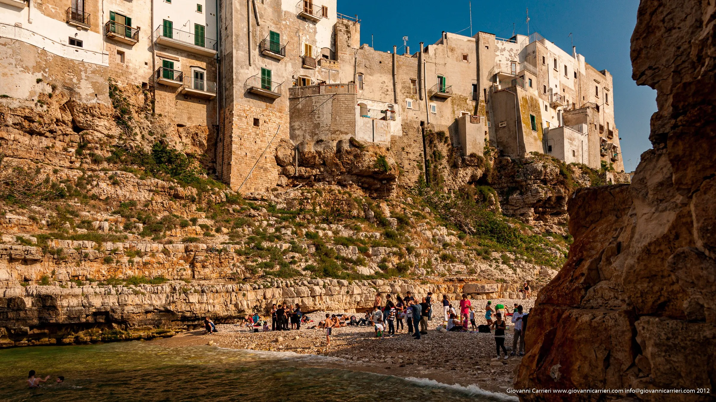 view from the bridge over the creek - Polignano a Mare