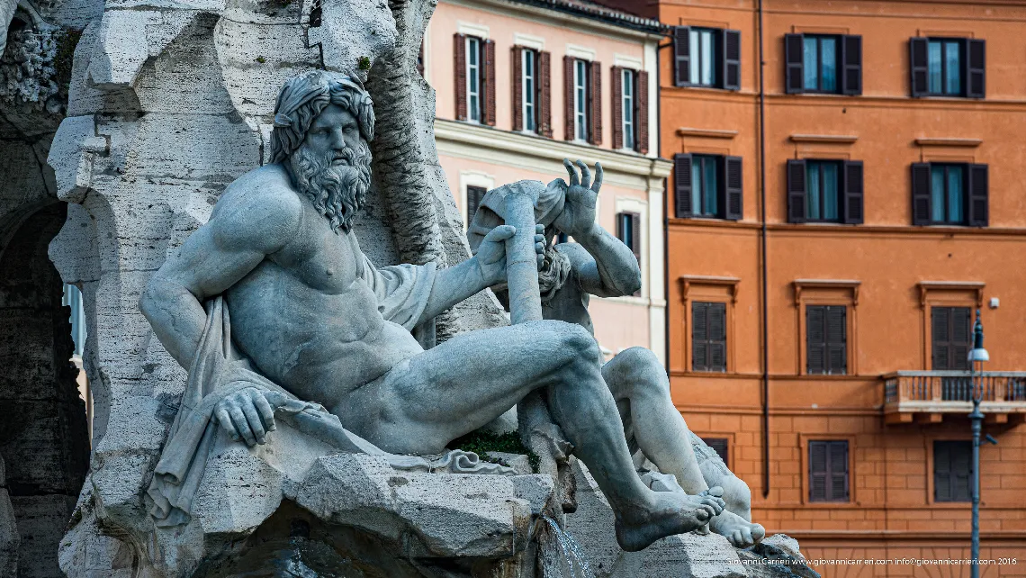 Particolare della Fontana dei Quattro Fiumi