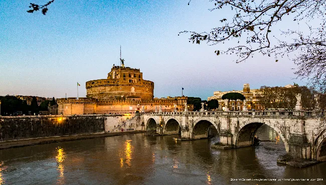 Castel Sant'Angelo, the bridge of the same name and the Tevere