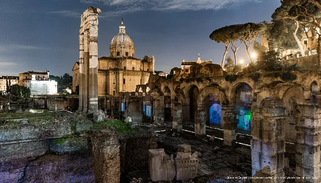Night view of the Roman Forum