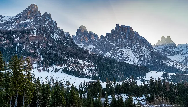 La conca di San Martino di Castrozza e il fronte delle Pale