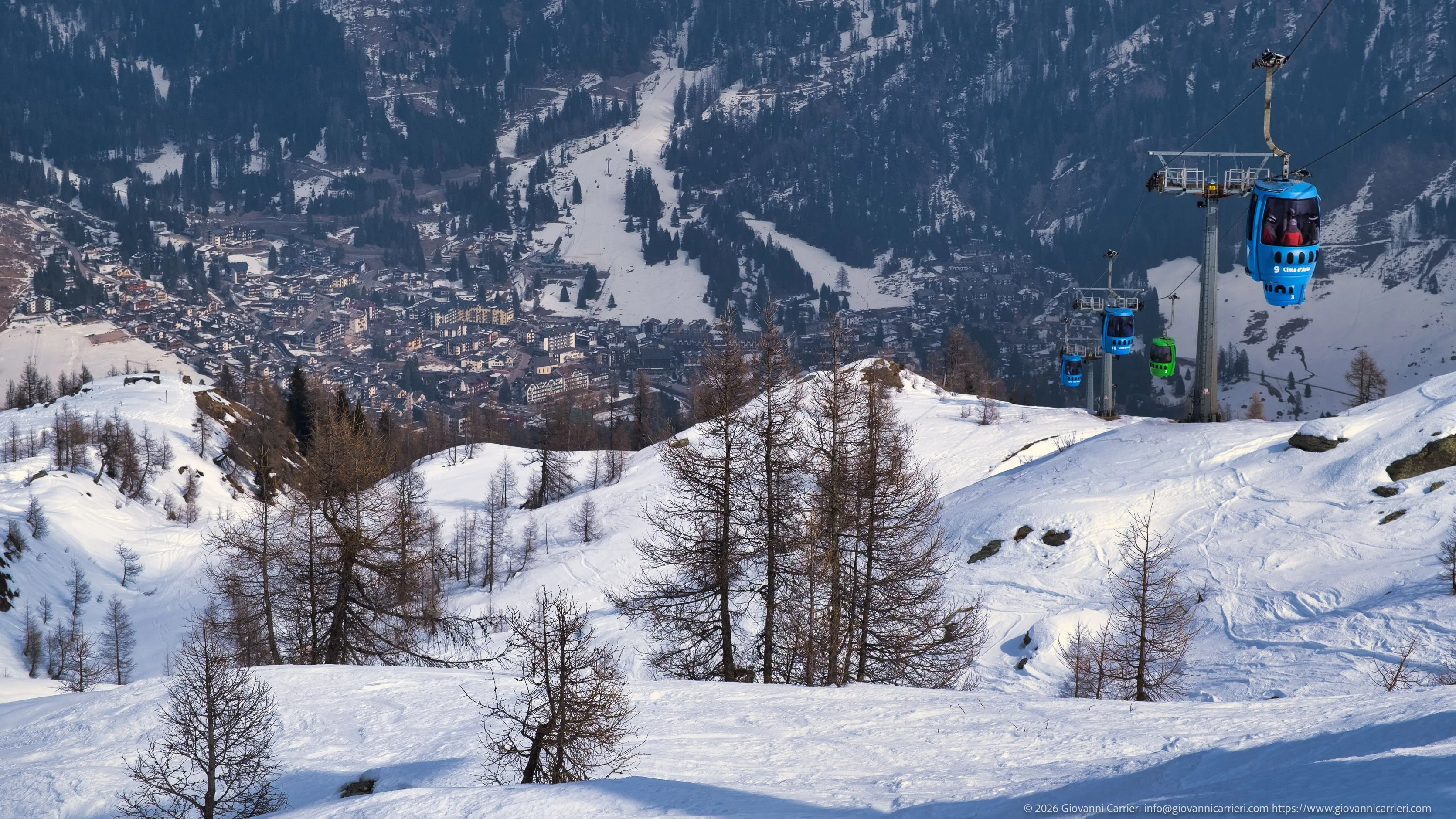 San Martino di Castrozza dall'Alpe Tognola