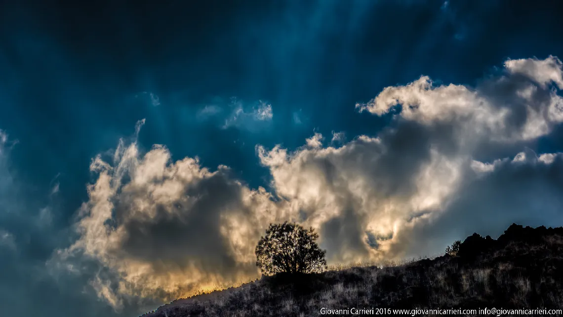 A sunset at the Etna slopes