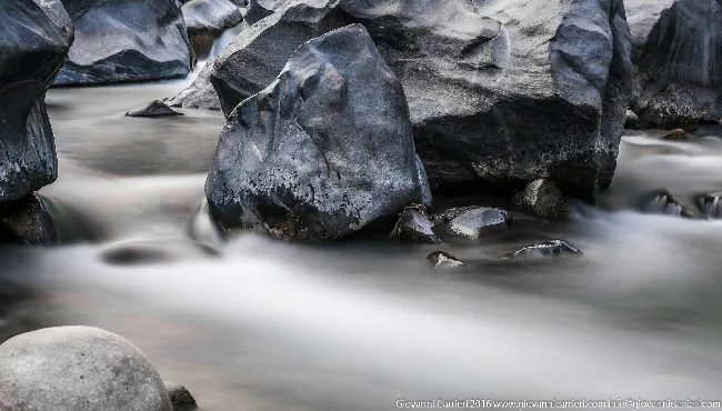 The waters of the Alcantara river