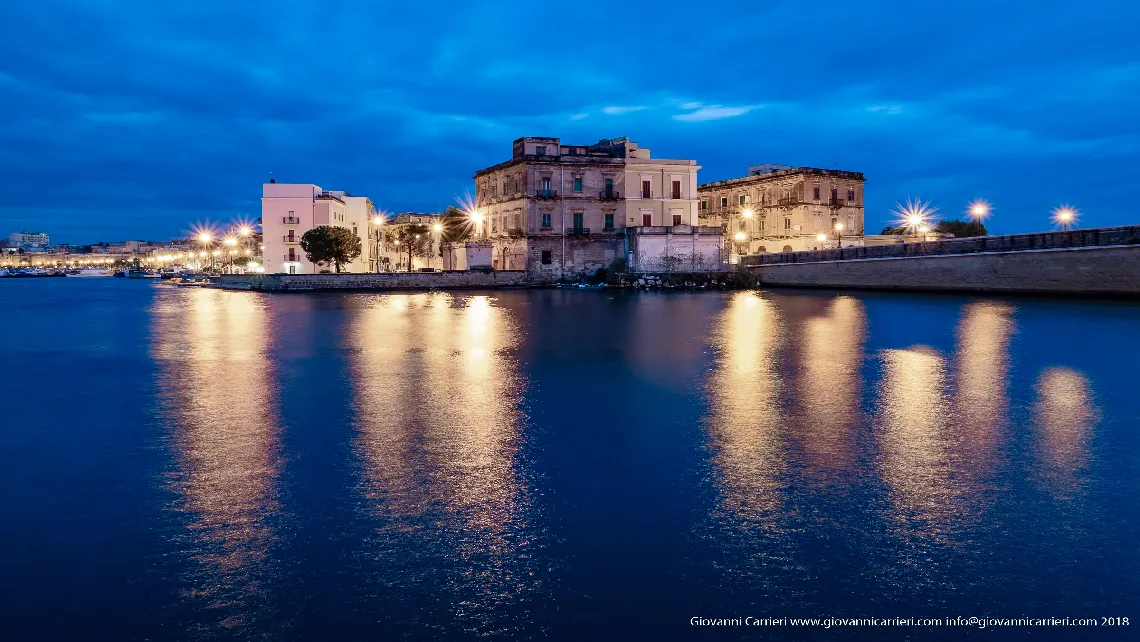 Night view of the ancient village, Taranto