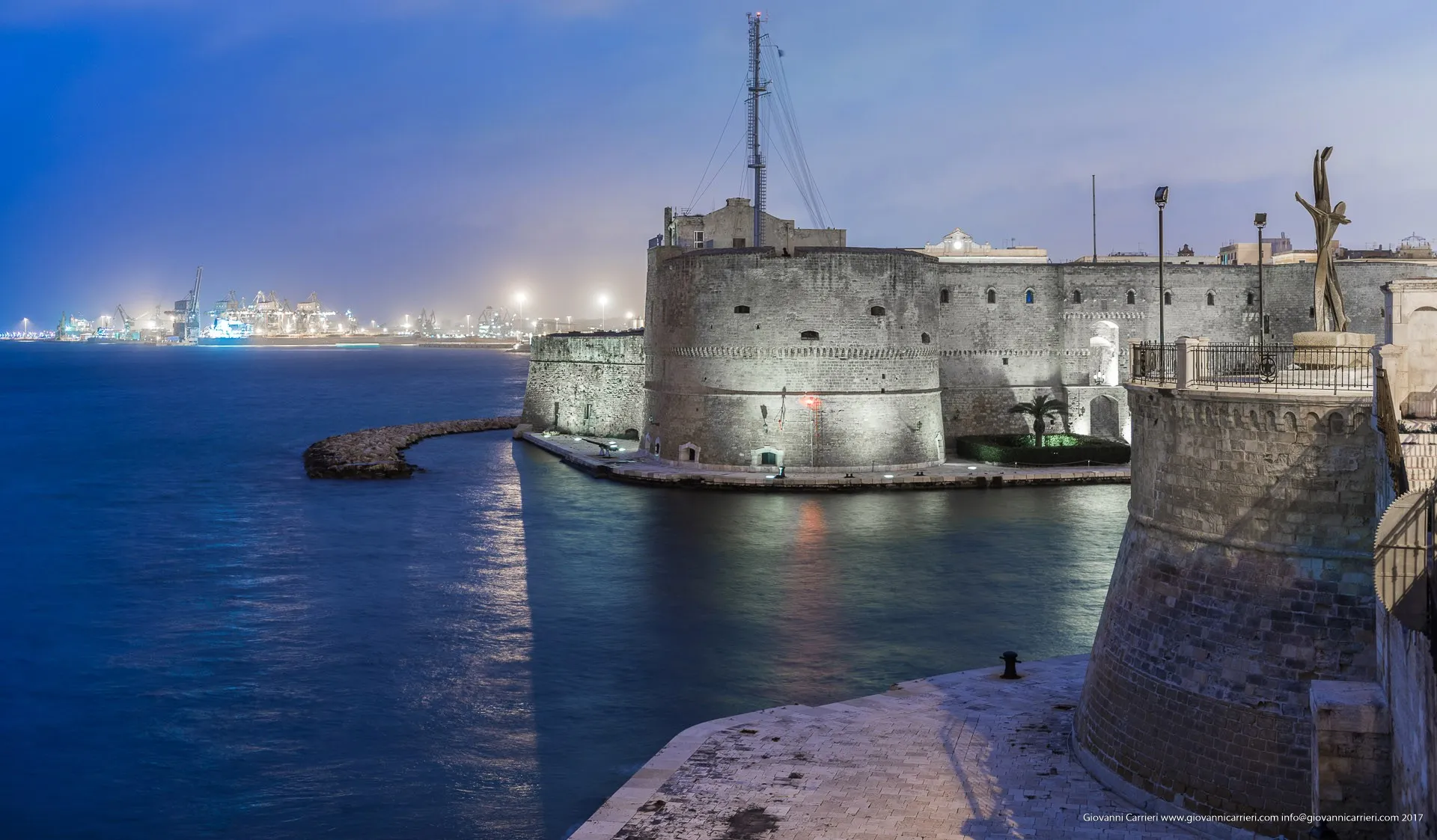 The port of Taranto seen from the monument to the Sailor