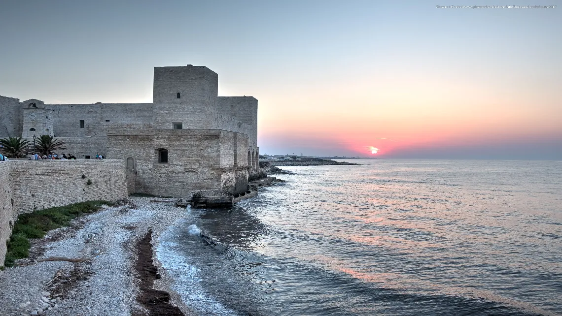 Sunset on the Swabian Castle of Trani