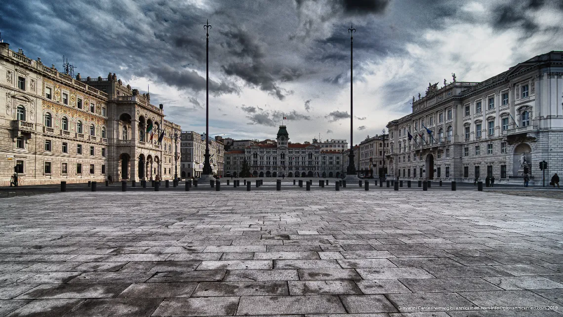 Unification of Italy square seen from the sea - Trieste